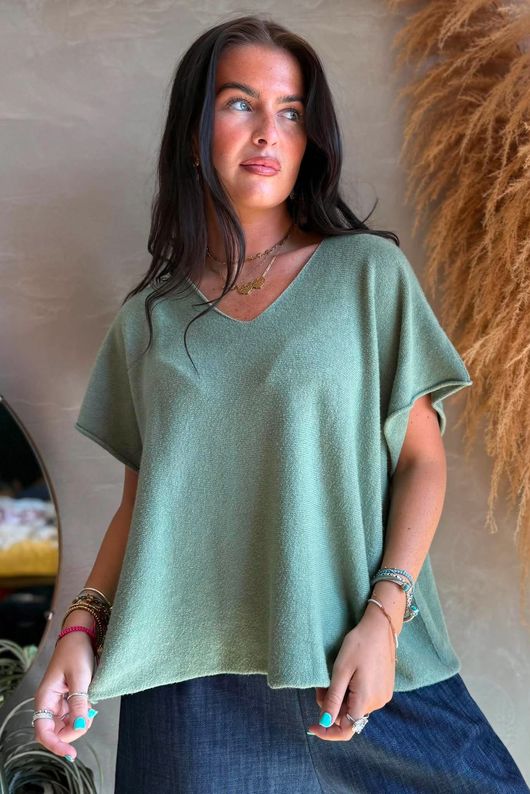 Conrad Cap Sleeve Tank Sage